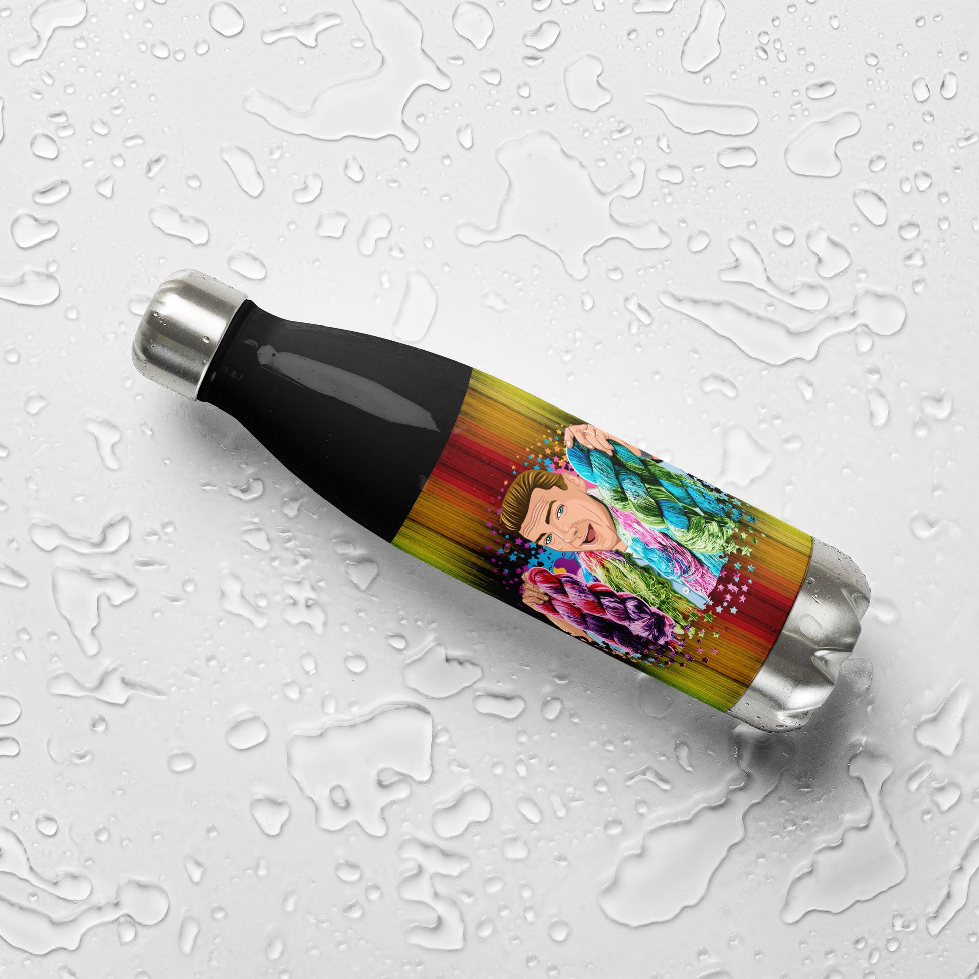Rainbow Stitch Stainless Steel Water Bottle